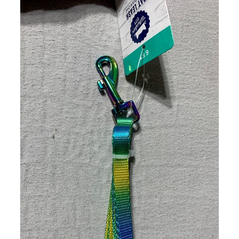 Whisker City Ombre Cat Leash Turquoise Blue Yellow NWT